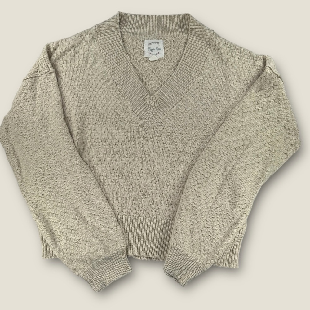 Hippie Rose‎ Beige V-Neck Sweater